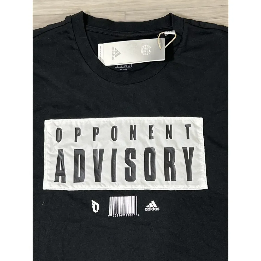 Adidas Opponent Advisory T-Shirt Mens Tee Large Black New Basketball Spell Out